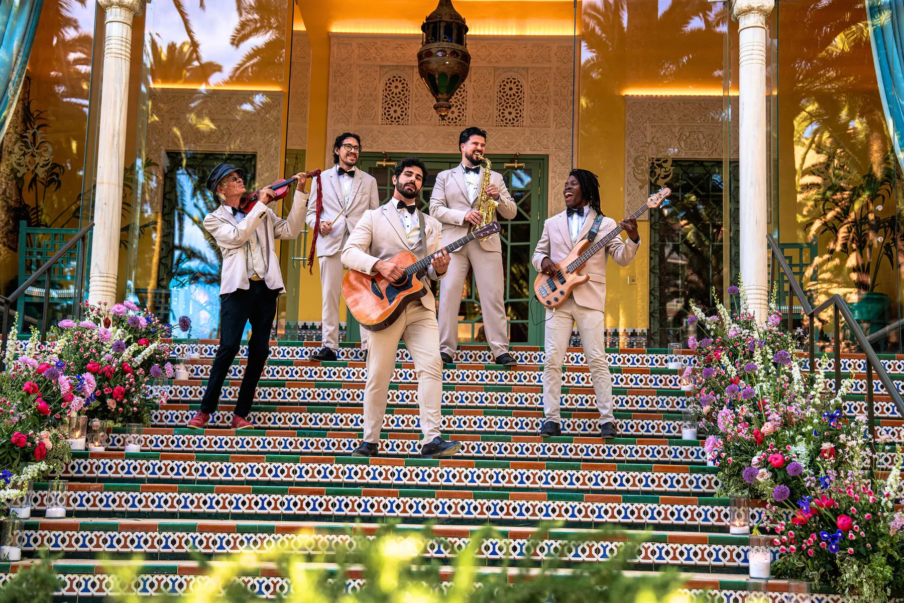 The Keys performing at a destination wedding